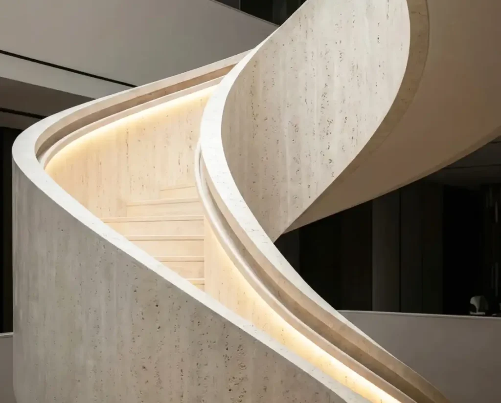 curved architectural details for flexible stone