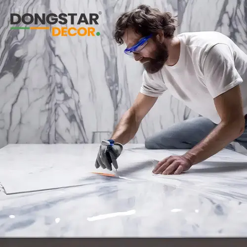 how to cut and install uv marble sheets