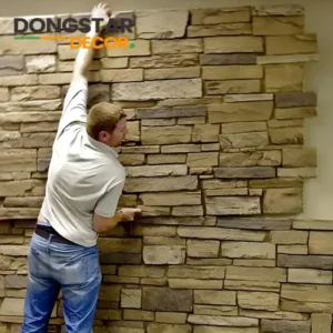 how to install pu stone panels on walls 1