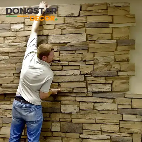 how to install pu stone panels on walls 1
